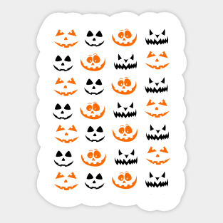 HAPPY Halloween Pumpkin Faces Sticker